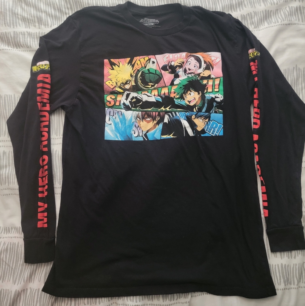 Funimation My Hero Academia Long Sleeve Shirt Black Size Large